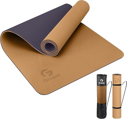 Yoga Mat Non Slip, Eco Friendly Fitness Exercise Mat with Carrying Strap