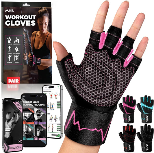 MhIL Workout Gloves for Women – Breathable Gym Gloves for Women
