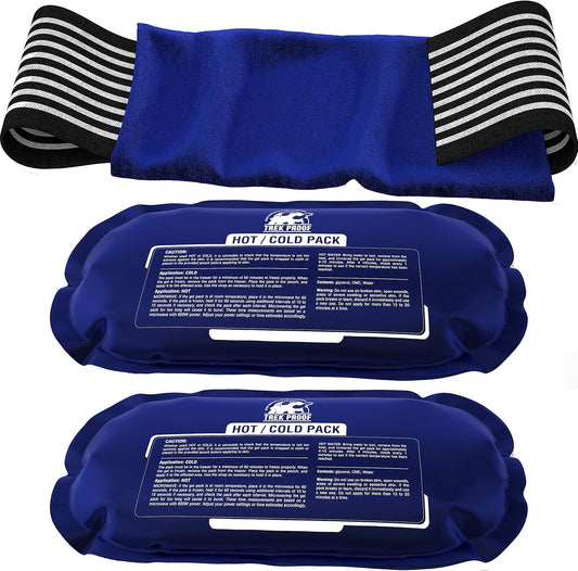 Ice Packs for Injuries Reusable (3-Piece Set) – Hot and Cold Ice Pack Therapy Gel Wrap Support